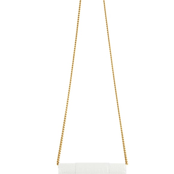 Balenciaga HOURGLASS WALLET ON CHAIN CROCODILE EMBOSSED IN WHITE - Picture 2 of 10